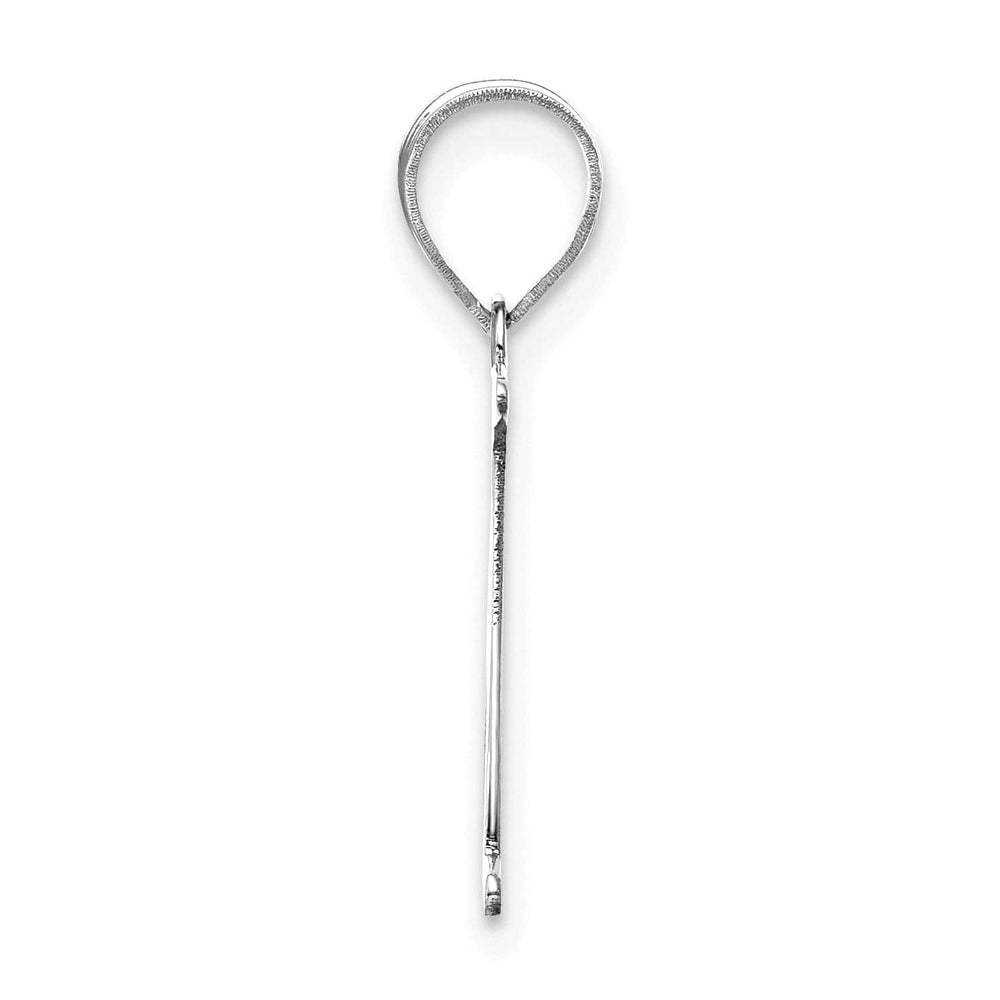 Lovely Rita's Pendants & Charms 14k White Gold Etched Finish Block Letter N Initial Design Pendant