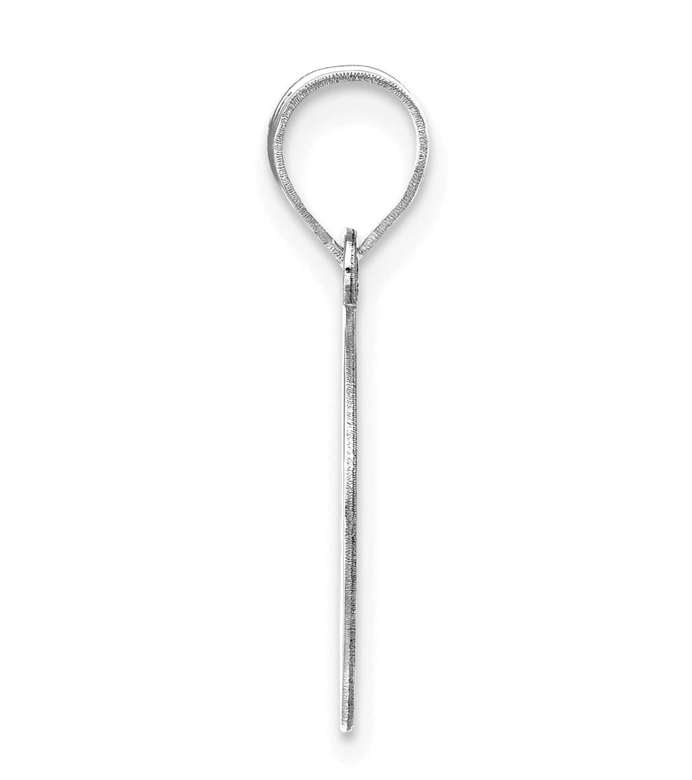 Lovely Rita's Pendants & Charms 14k White Gold Etched Finish Block Letter O Initial Design Pendant