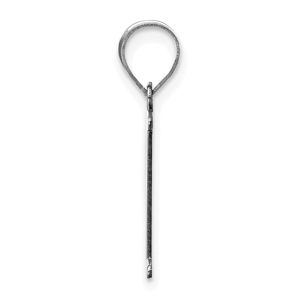 Lovely Rita's Pendants & Charms 14k White Gold Etched Finish Block Letter P Initial Design Pendant