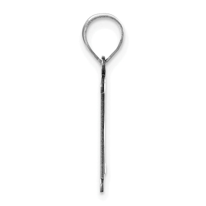 Lovely Rita's Pendants & Charms 14k White Gold Etched Finish Block Letter R Initial Design Pendant