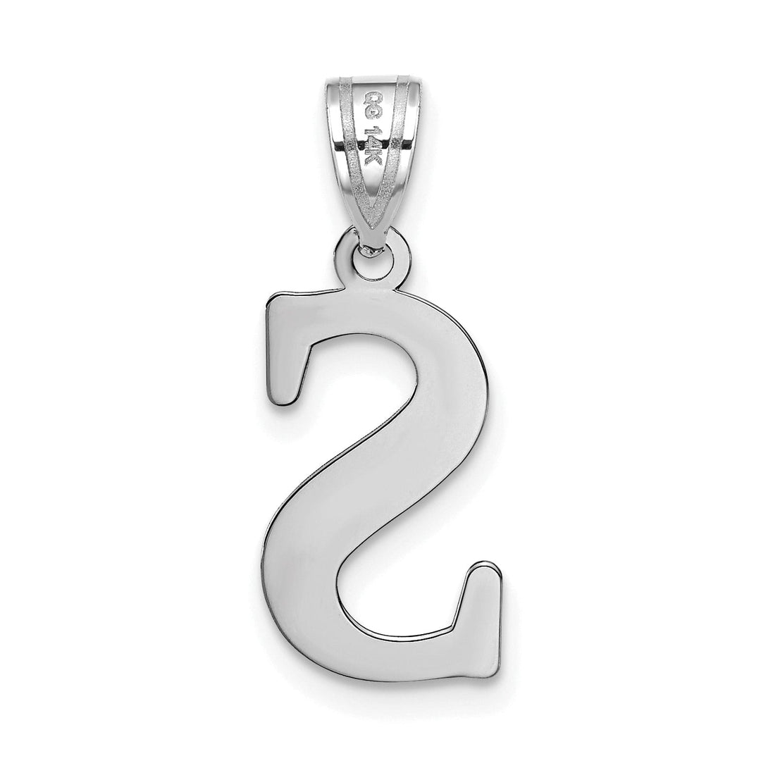 Lovely Rita's Pendants & Charms 14k White Gold Etched Finish Block Letter S Initial Design Pendant