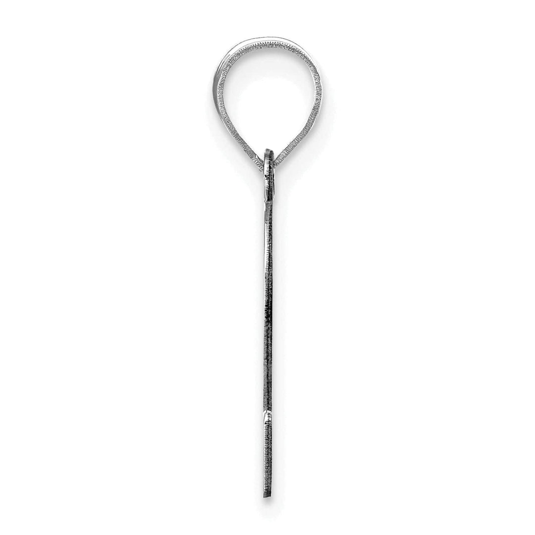 Lovely Rita's Pendants & Charms 14k White Gold Etched Finish Block Letter S Initial Design Pendant