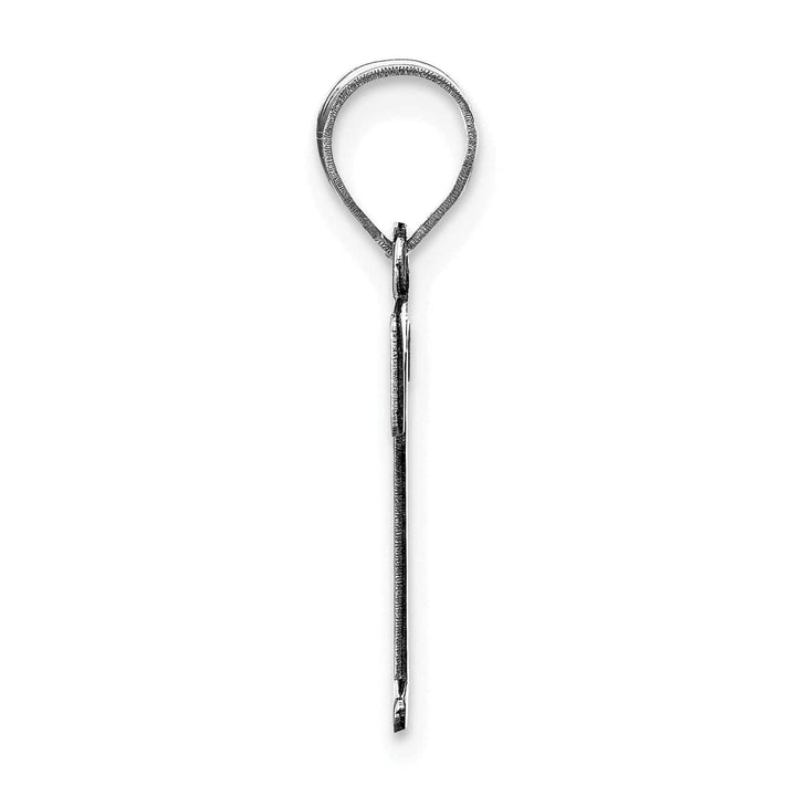 Lovely Rita's Pendants & Charms 14k White Gold Etched Finish Block Letter T Initial Design Pendant