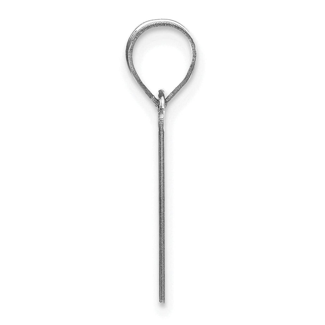 Lovely Rita's Pendants & Charms 14k White Gold Etched Finish Block Letter V Initial Design Pendant