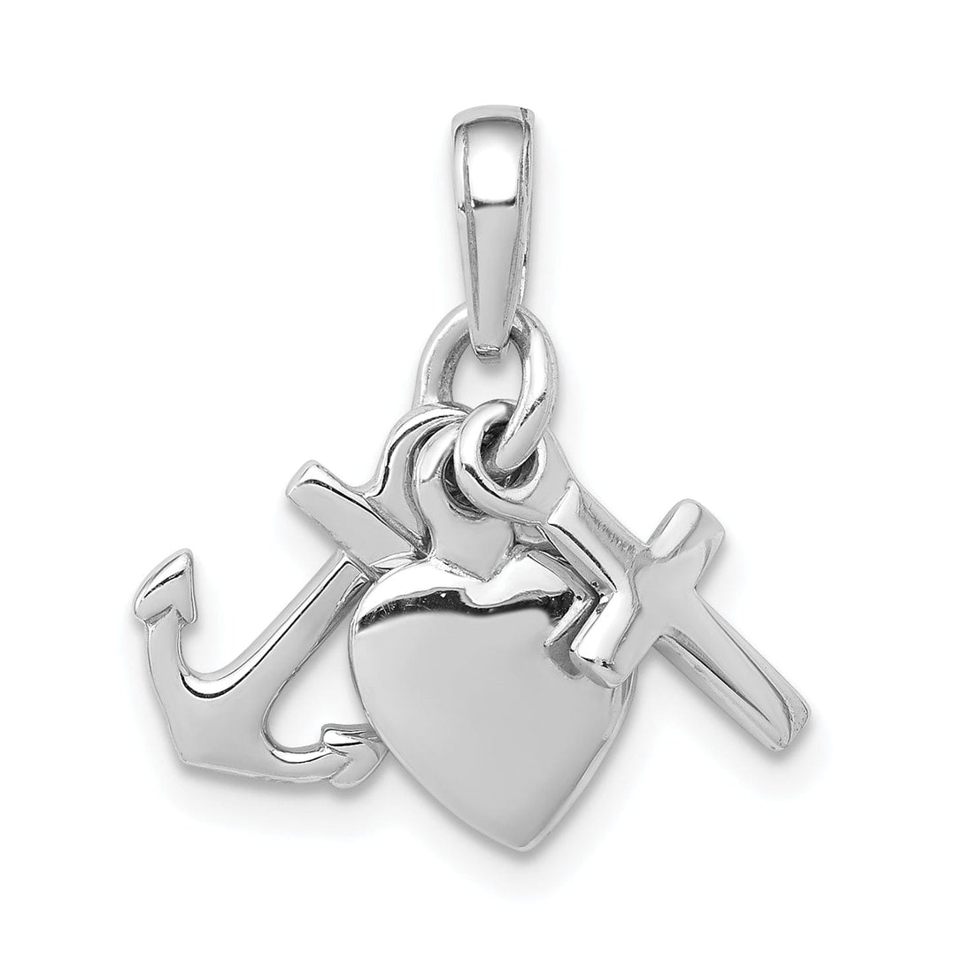 Lovely Rita's Pendants & Charms 14k White Gold Faith Hope Charity Charm Pendant