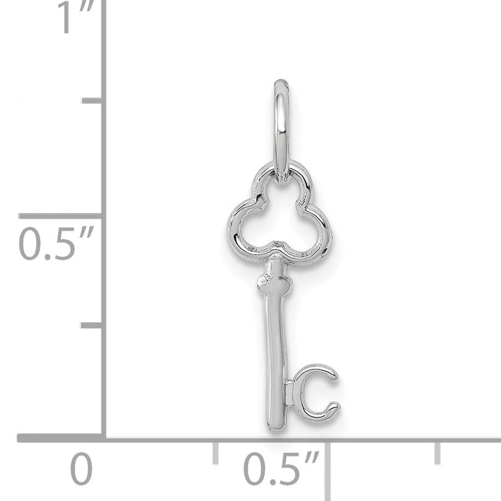 Lovely Rita's Pendants & Charms 14K White Gold Fancy Key Shape Design Letter C Initial Charm Pendant