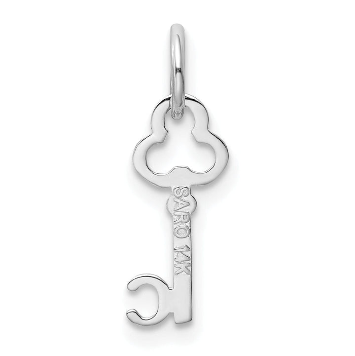 Lovely Rita's Pendants & Charms 14K White Gold Fancy Key Shape Design Letter C Initial Charm Pendant