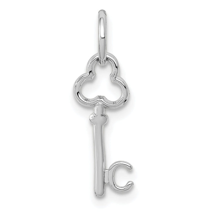 Lovely Rita's Pendants & Charms 14K White Gold Fancy Key Shape Design Letter C Initial Charm Pendant