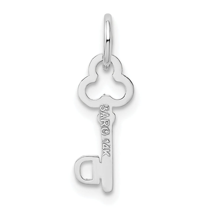 Lovely Rita's Pendants & Charms 14K White Gold Fancy Key Shape Design Letter D Initial Charm Pendant