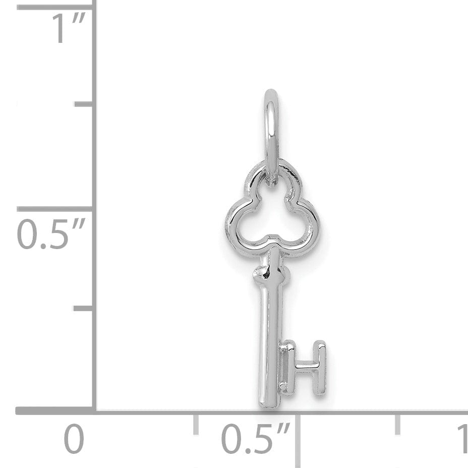 Lovely Rita's Pendants & Charms 14K White Gold Fancy Key Shape Design Letter H Initial Charm Pendant