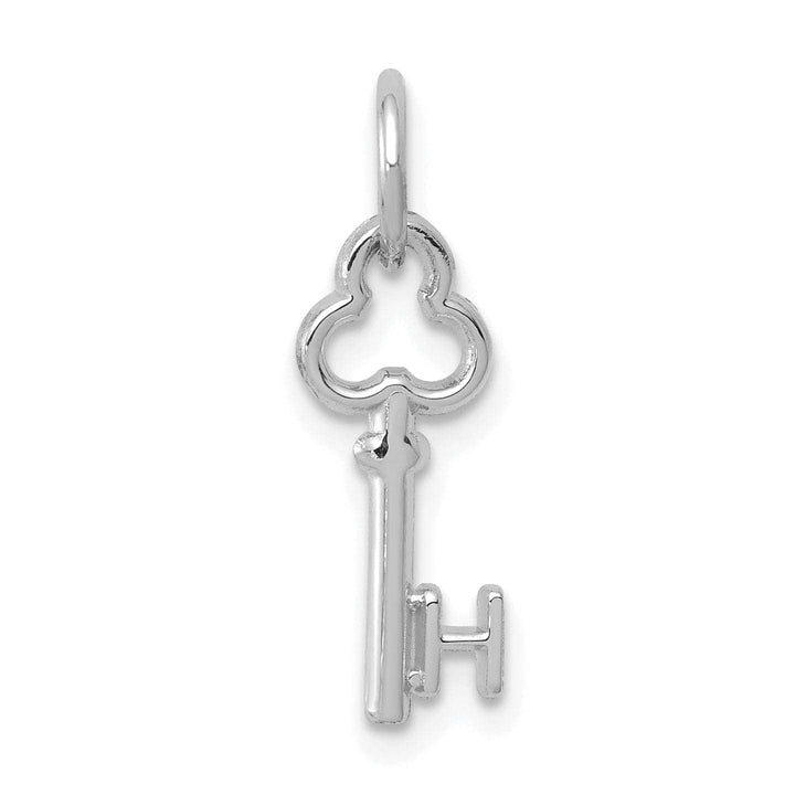 Lovely Rita's Pendants & Charms 14K White Gold Fancy Key Shape Design Letter H Initial Charm Pendant