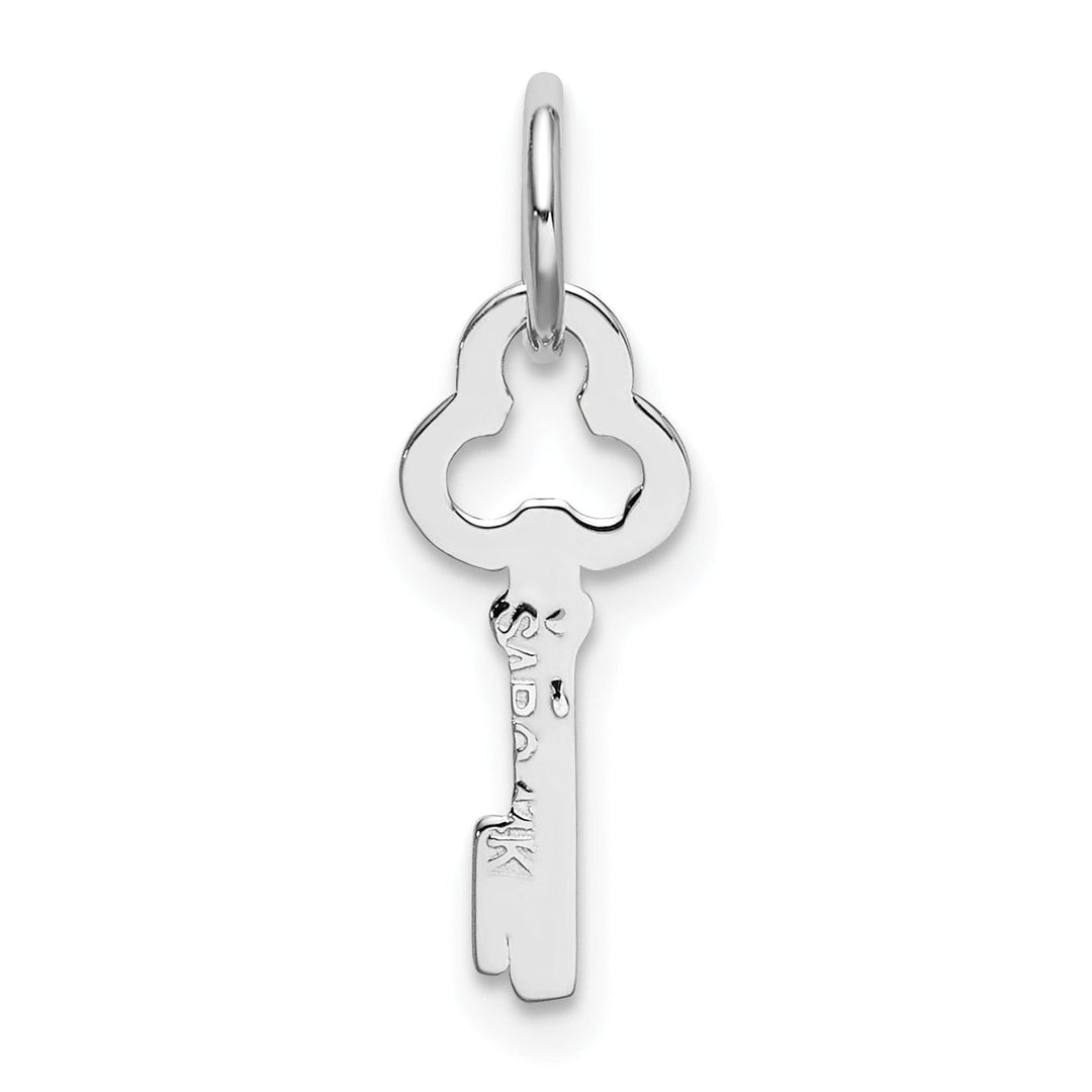 Lovely Rita's Pendants & Charms 14K White Gold Fancy Key Shape Design Letter I Initial Charm Pendant