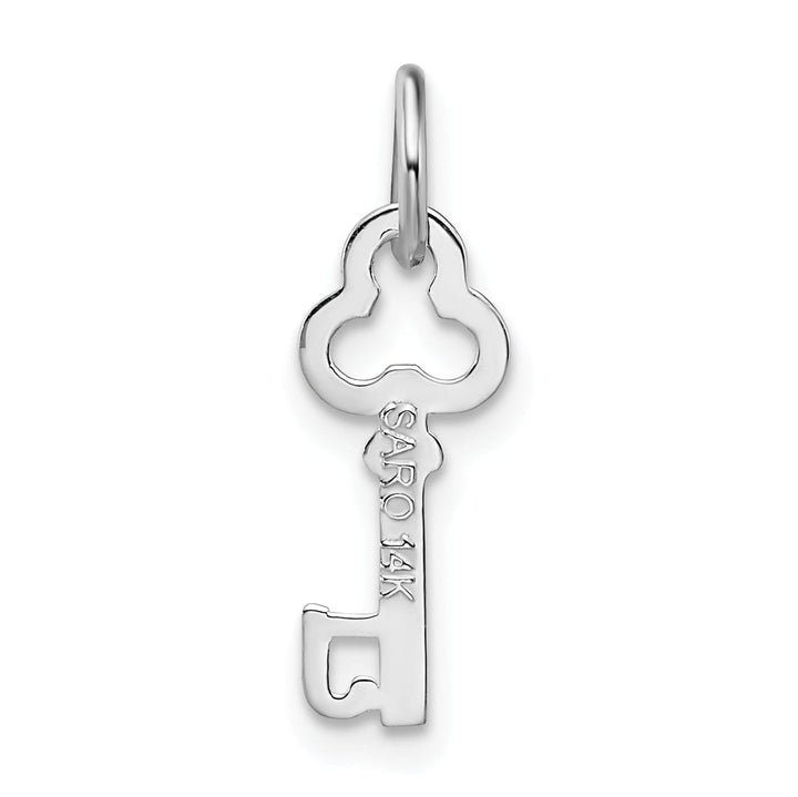 Lovely Rita's Pendants & Charms 14K White Gold Fancy Key Shape Design Letter J Initial Charm Pendant