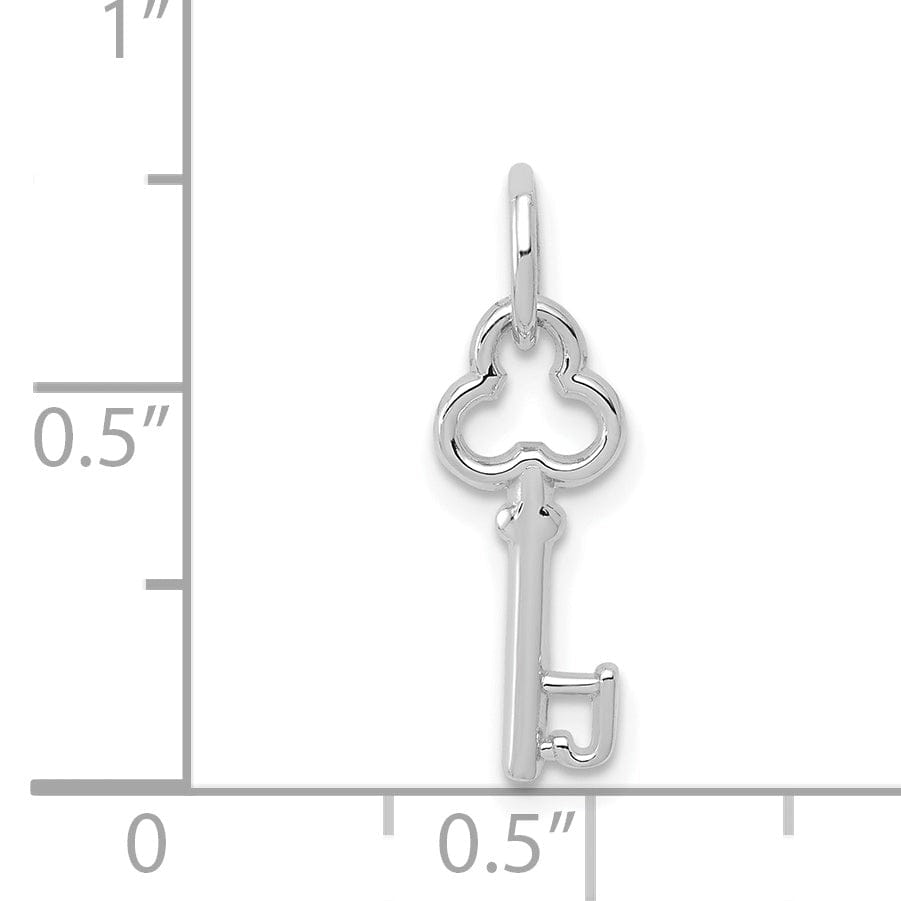 Lovely Rita's Pendants & Charms 14K White Gold Fancy Key Shape Design Letter J Initial Charm Pendant