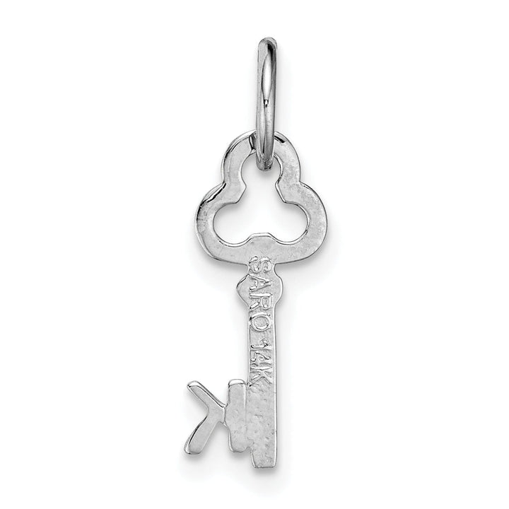 Lovely Rita's Pendants & Charms 14K White Gold Fancy Key Shape Design Letter K Initial Charm Pendant