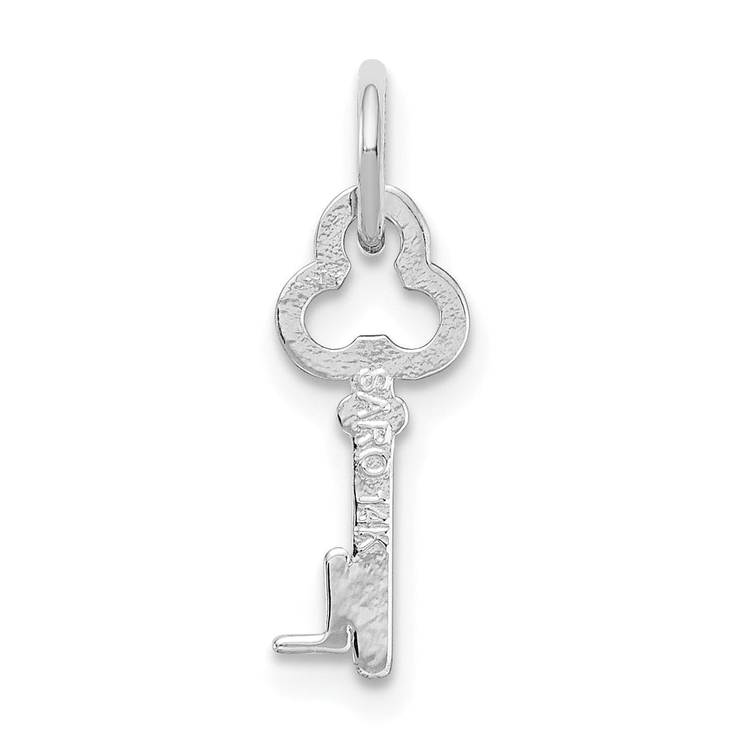 Lovely Rita's Pendants & Charms 14K White Gold Fancy Key Shape Design Letter L Initial Charm Pendant