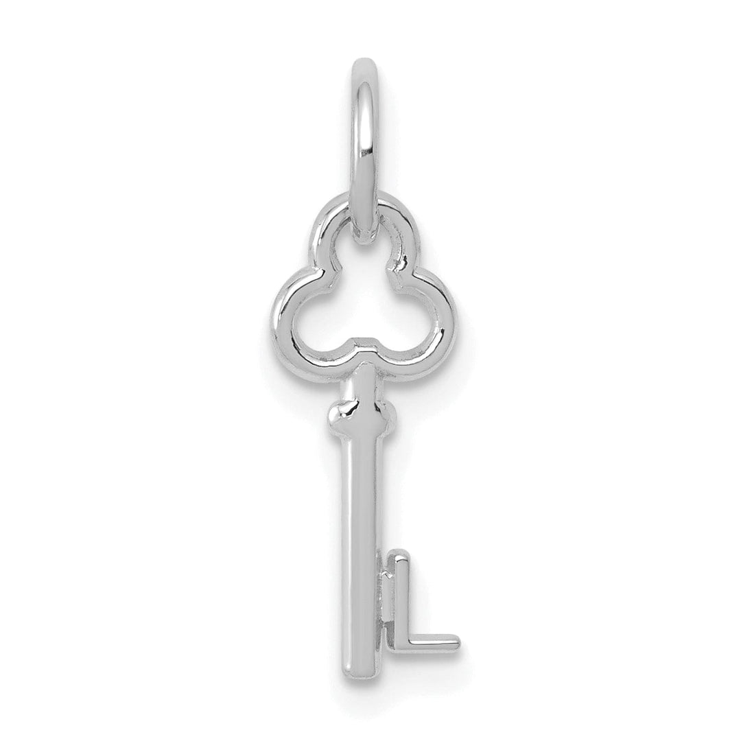 Lovely Rita's Pendants & Charms 14K White Gold Fancy Key Shape Design Letter L Initial Charm Pendant