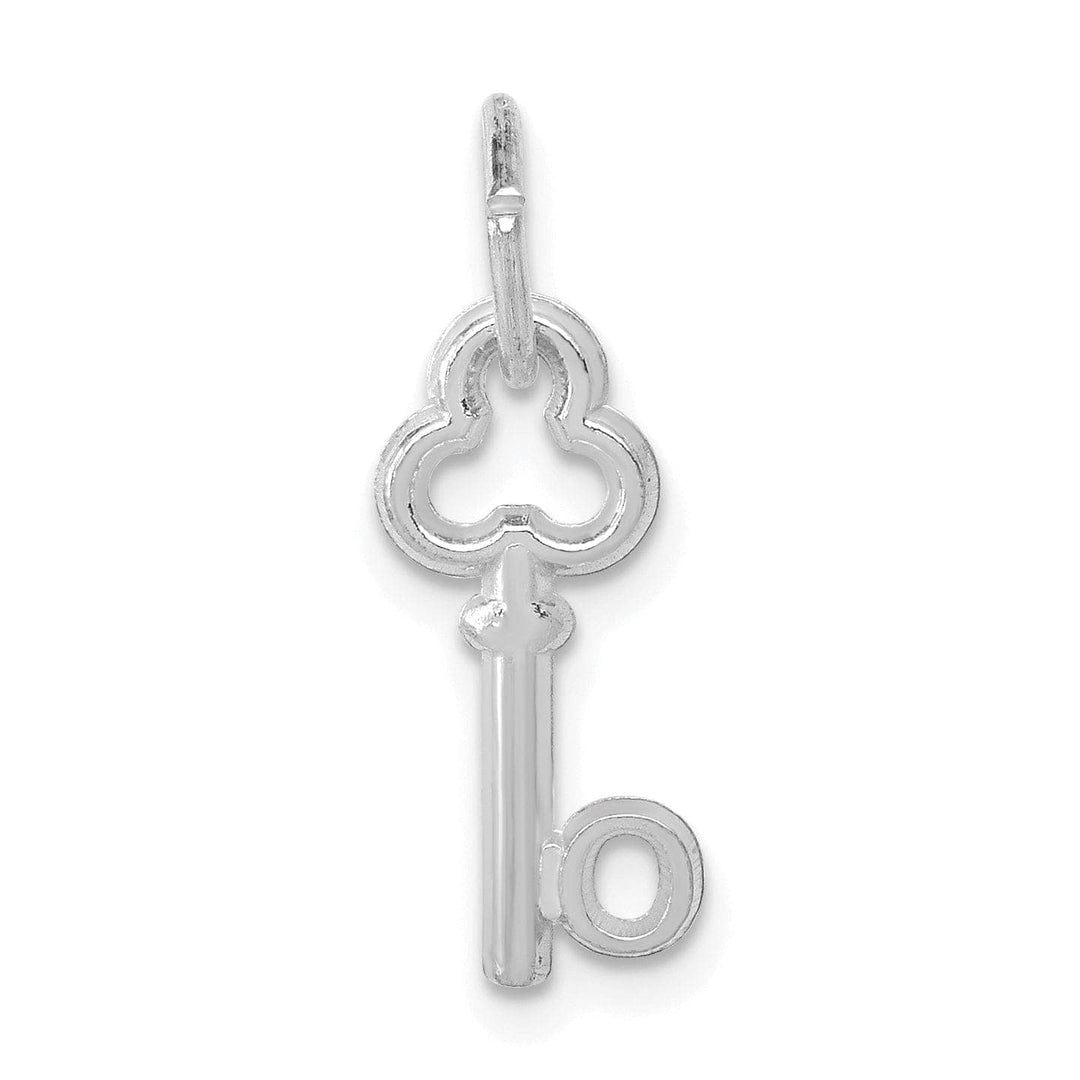 Lovely Rita's Pendants & Charms 14K White Gold Fancy Key Shape Design Letter O Initial Charm Pendant