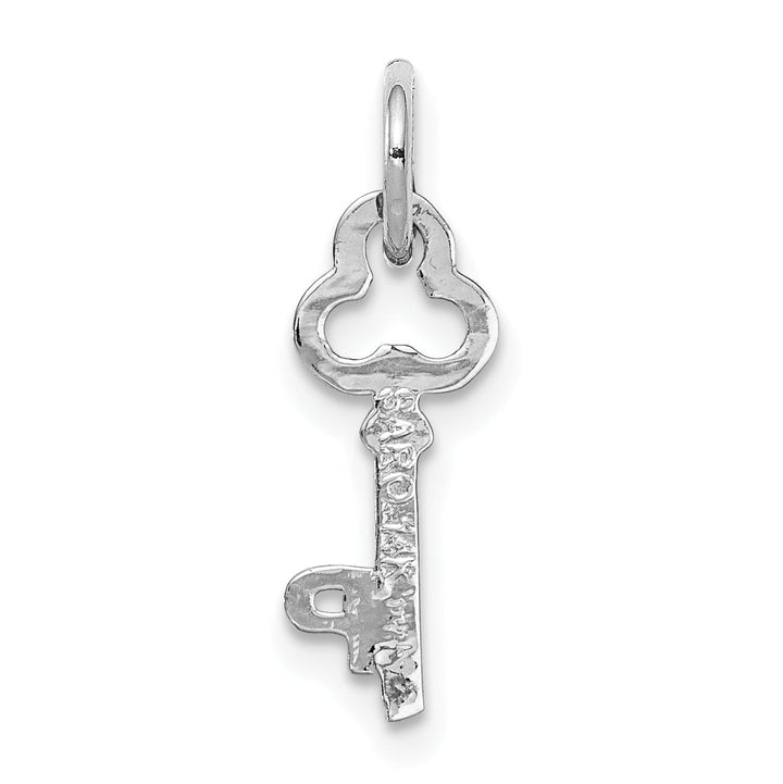 Lovely Rita's Pendants & Charms 14K White Gold Fancy Key Shape Design Letter P Initial Charm Pendant