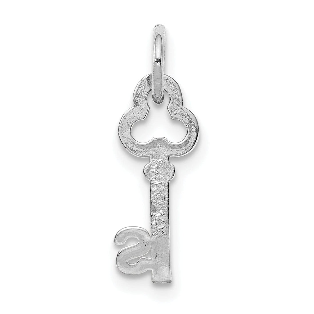 Lovely Rita's Pendants & Charms 14K White Gold Fancy Key Shape Design Letter S Initial Charm Pendant