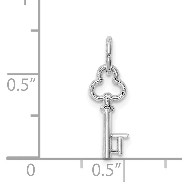 Lovely Rita's Pendants & Charms 14K White Gold Fancy Key Shape Design Letter T Initial Charm Pendant
