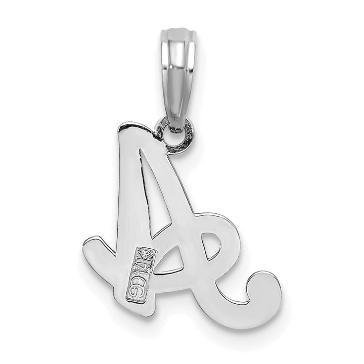 Lovely Rita's Pendants & Charms 14K White Gold Fancy Script Design Letter A Initial Pendant