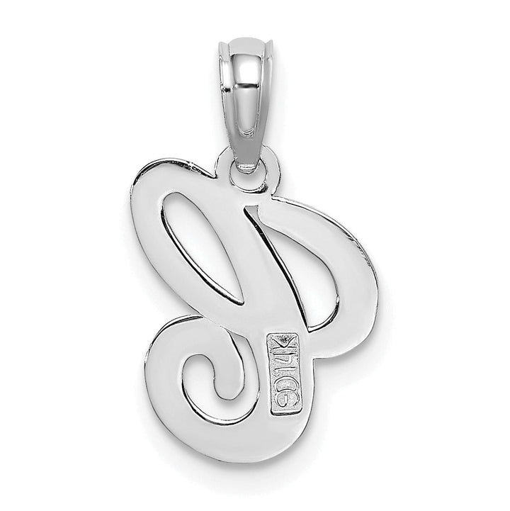 Lovely Rita's Pendants & Charms 14K White Gold Fancy Script Design Letter C Initial Pendant