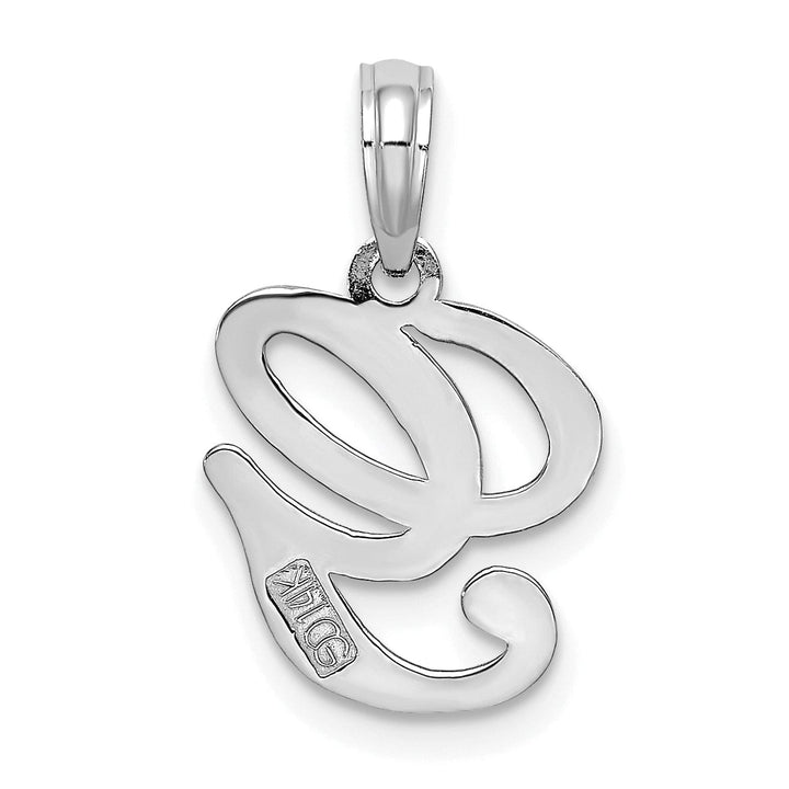 Lovely Rita's Pendants & Charms 14K White Gold Fancy Script Design Letter G Initial Pendant