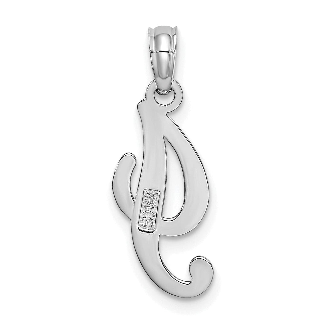 Lovely Rita's Pendants & Charms 14K White Gold Fancy Script Design Letter I Initial Pendant