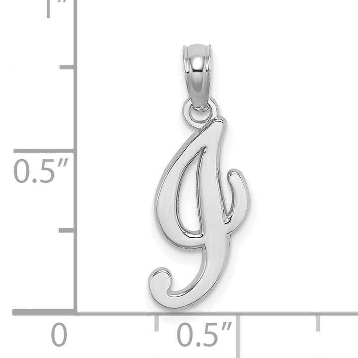 Lovely Rita's Pendants & Charms 14K White Gold Fancy Script Design Letter I Initial Pendant