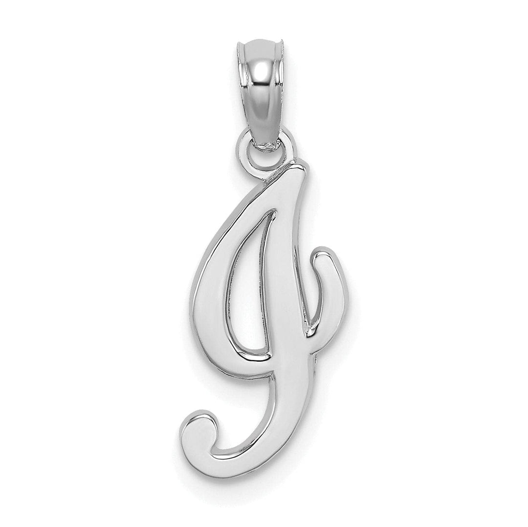 Lovely Rita's Pendants & Charms 14K White Gold Fancy Script Design Letter I Initial Pendant