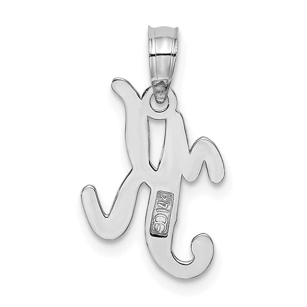 Lovely Rita's Pendants & Charms 14K White Gold Fancy Script Design Letter K Initial Pendant