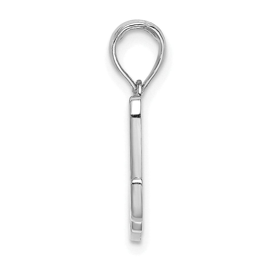 Lovely Rita's Pendants & Charms 14K White Gold Fancy Script Design Letter M Initial Pendant