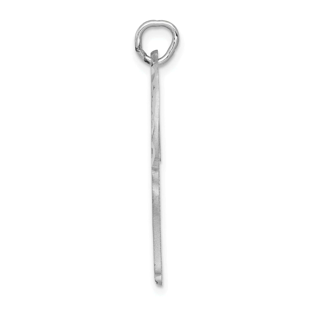 Lovely Rita's Pendants & Charms 14k White Gold Flat Back Brushed Diamond Cut Cut Out Finish Giraffe Charm Pendant