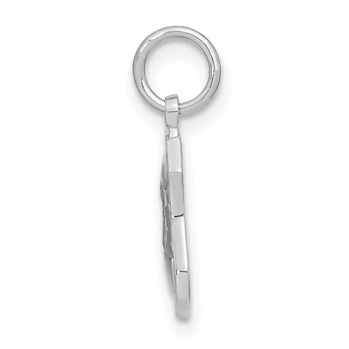 Lovely Rita's Pendants & Charms 14k White Gold Flat Back Polished Finish Engravable Police Badge Charm Pendant