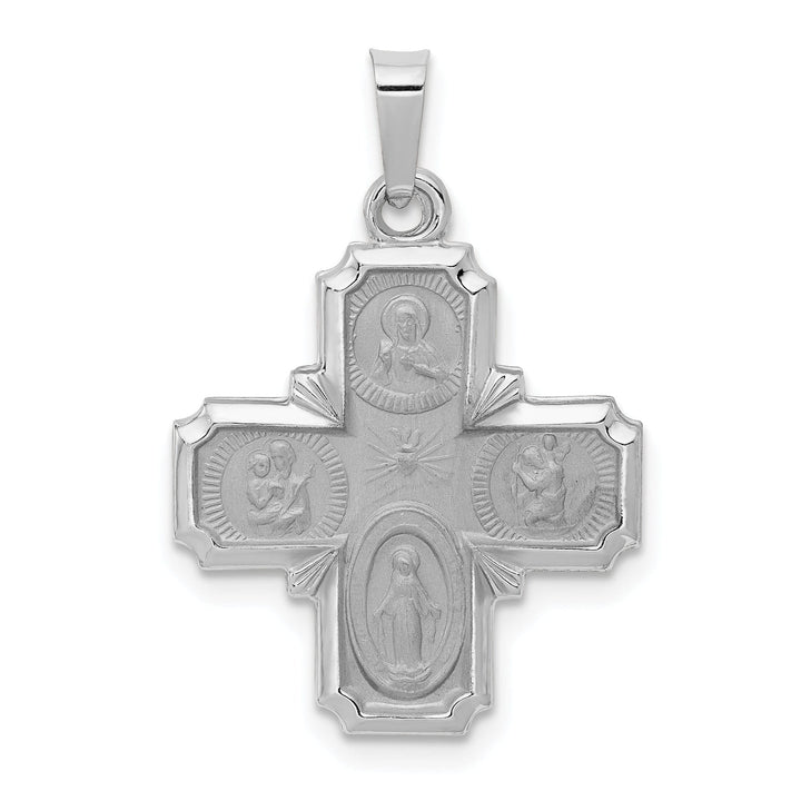 Lovely Rita's Pendants & Charms 14k White Gold Four Way Medal Pendant