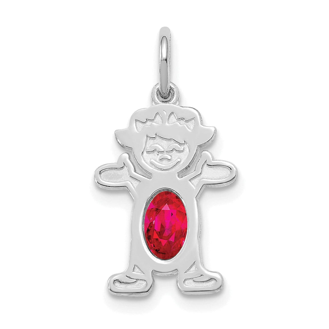 Lovely Rita's Pendants & Charms 14k White Gold Girl Oval Genuine Ruby