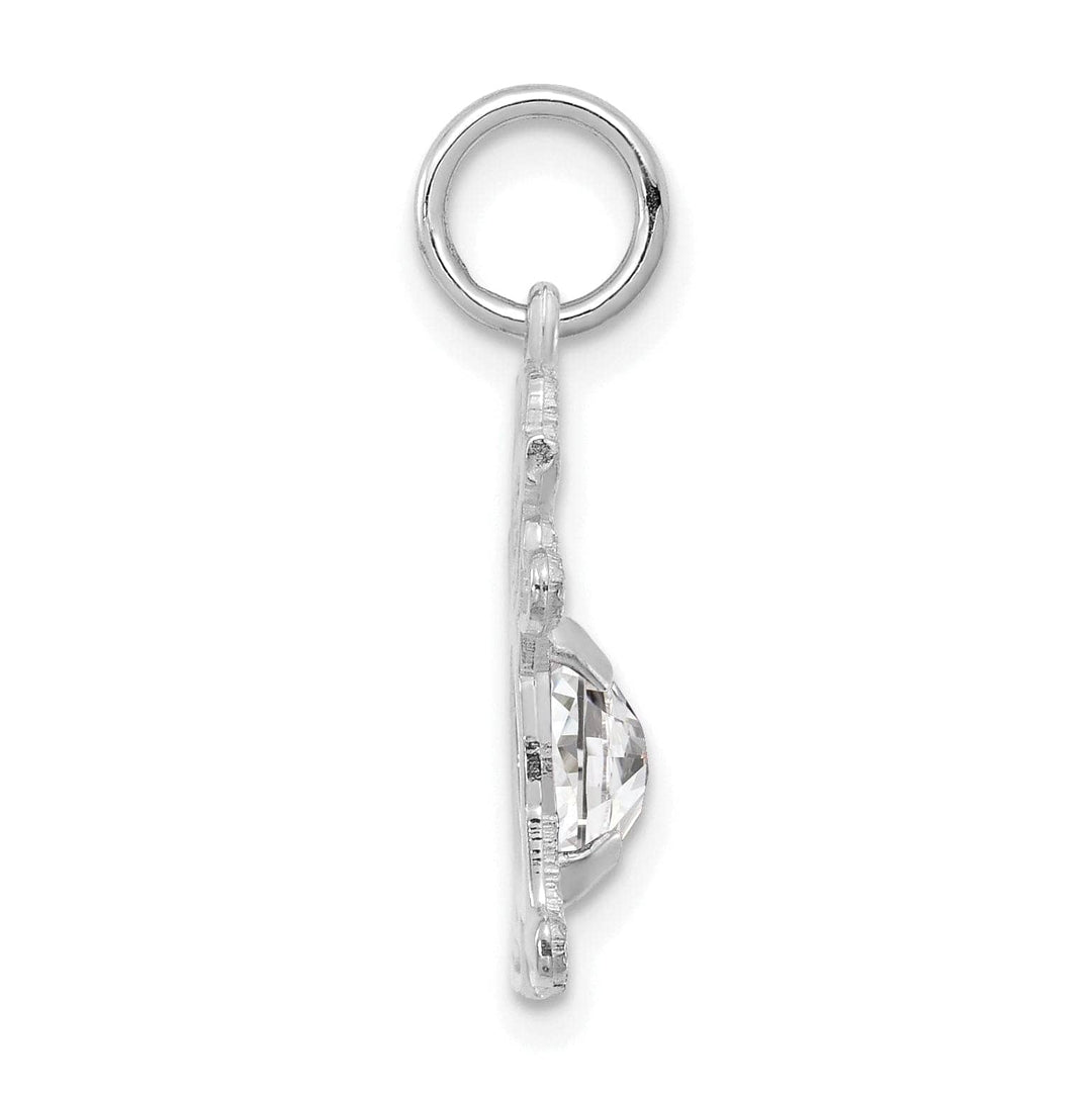 Lovely Rita's Pendants & Charms 14k White Gold Girl Oval Genuine White Topaz