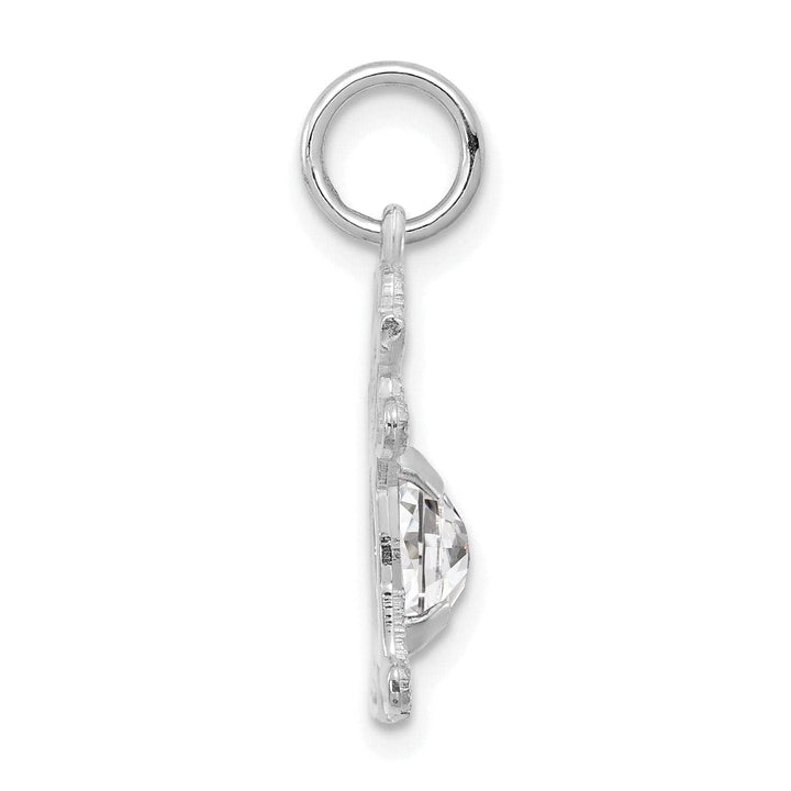 Lovely Rita's Pendants & Charms 14k White Gold Girl Oval Genuine White Topaz