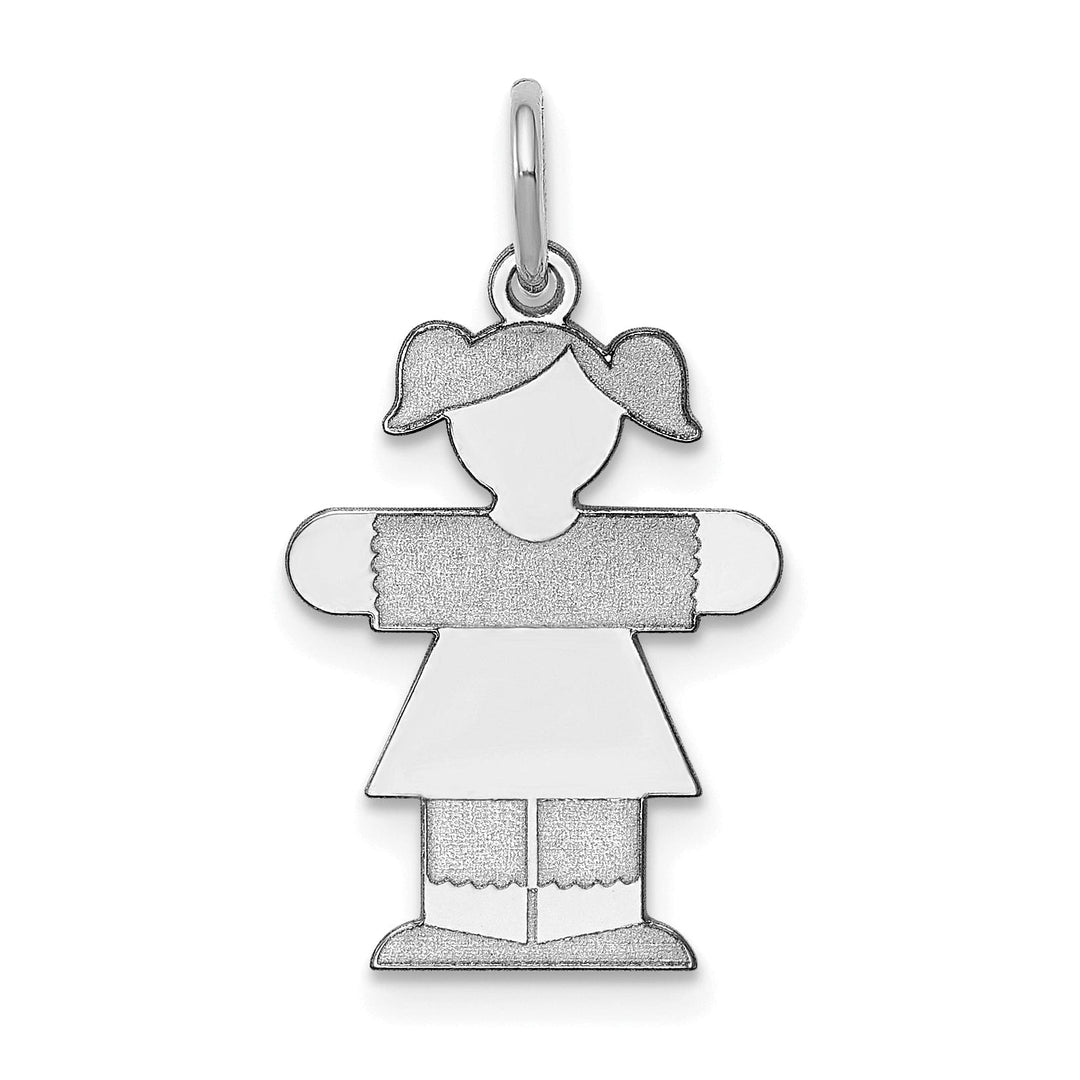 Lovely Rita's Pendants & Charms 14k White Gold Girl With Pigtails Hugs Charm