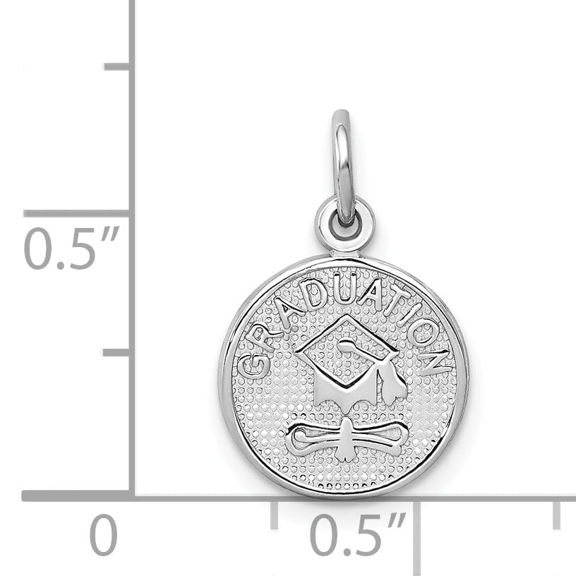 Lovely Rita's Pendants & Charms 14k White Gold Graduation Disc Charm