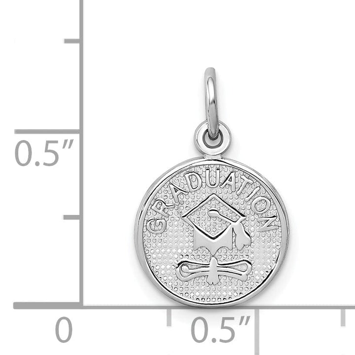 Lovely Rita's Pendants & Charms 14k White Gold Graduation Disc Charm