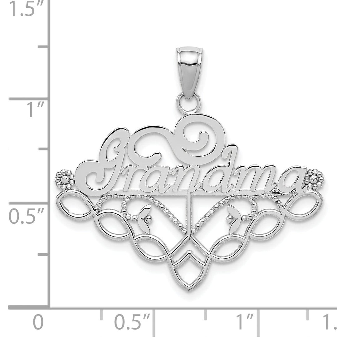 Lovely Rita's Pendants & Charms 14k White Gold Grandma Charm Holder Pendant