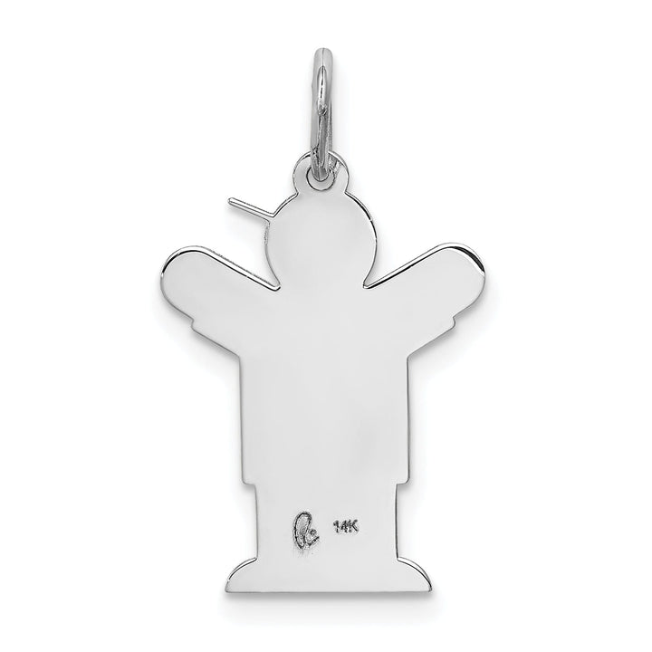 Lovely Rita's Pendants & Charms 14k White Gold Heart Boy With Hat Love Charm