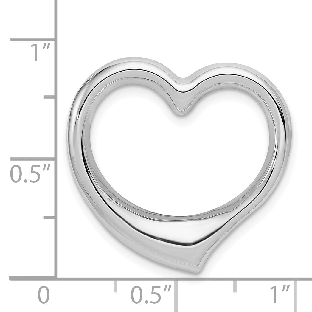 Lovely Rita's Pendants & Charms 14k White Gold Heart Hollow Pendant Slide