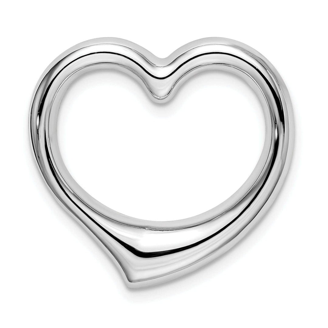 Lovely Rita's Pendants & Charms 14k White Gold Heart Hollow Pendant Slide