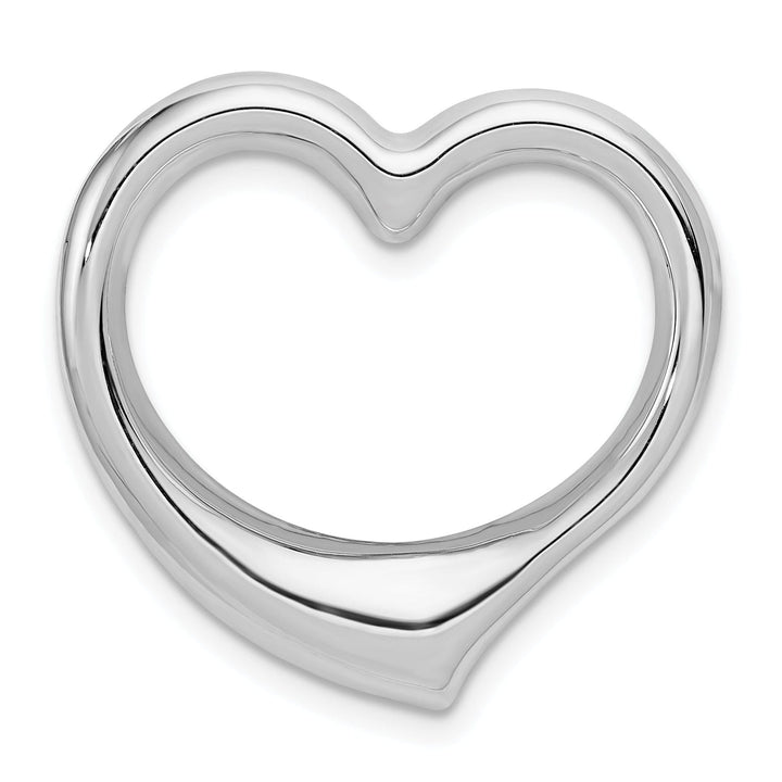 Lovely Rita's Pendants & Charms 14k White Gold Heart Hollow Pendant Slide