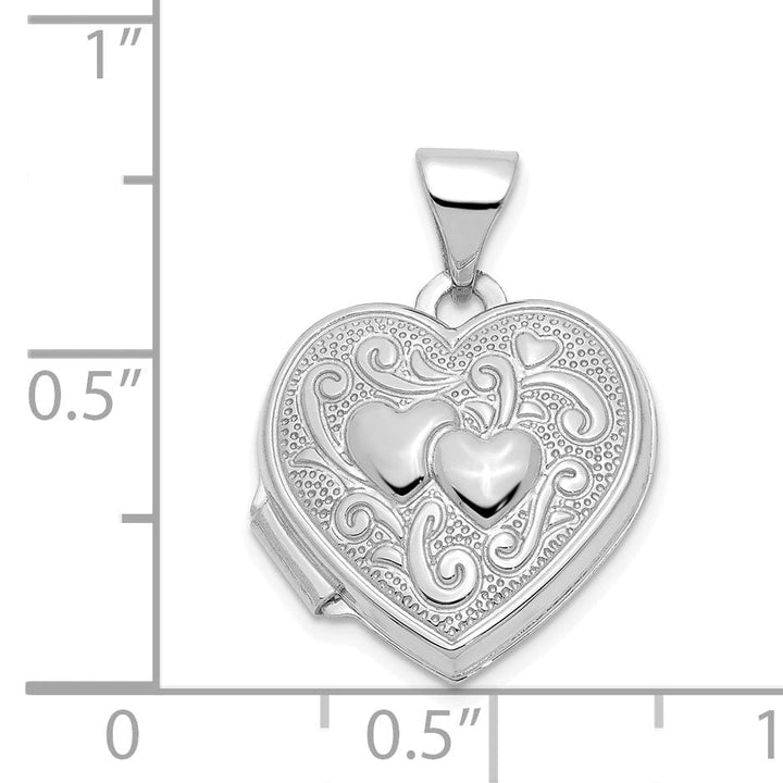 Lovely Rita's Pendants & Charms 14k White Gold Heart Locket