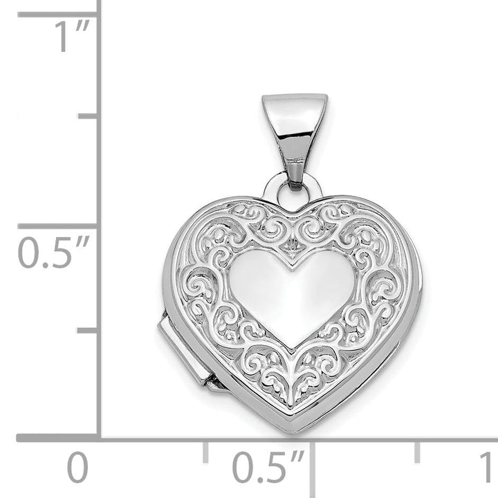 Lovely Rita's Pendants & Charms 14k White Gold Heart Locket