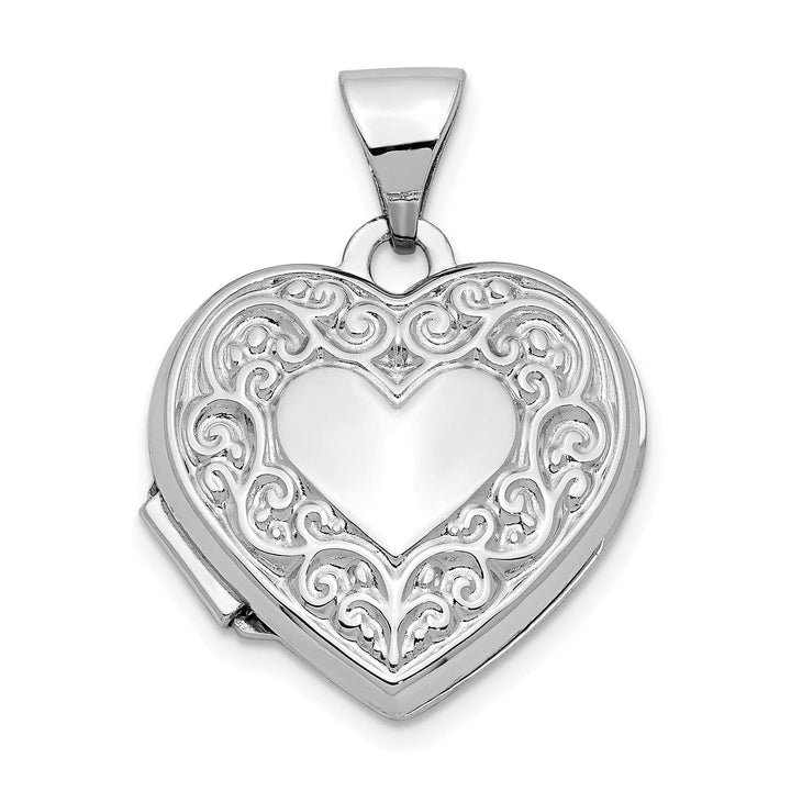 Lovely Rita's Pendants & Charms 14k White Gold Heart Locket